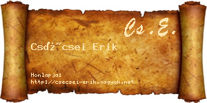Csécsei Erik névjegykártya