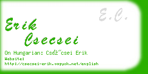 erik csecsei business card